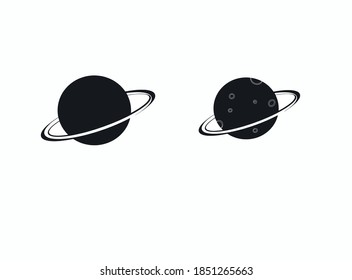 Saturn is the sixth planet, vector illustration