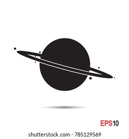Saturn. solar system. flat rings.