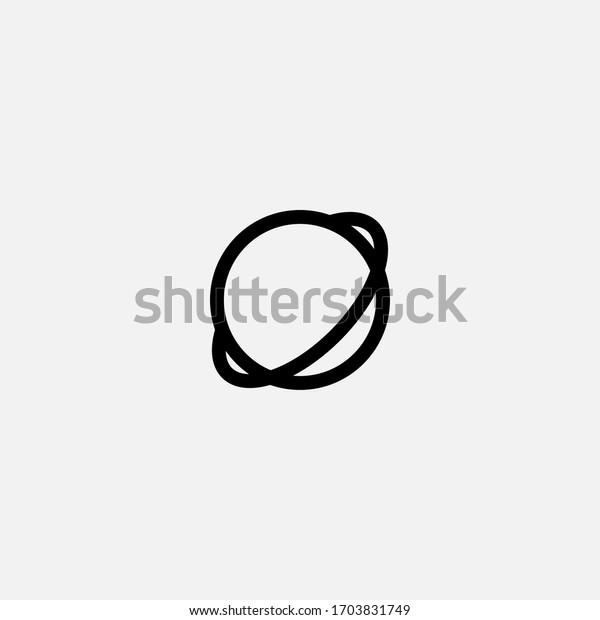 saturn\
space outlined planet icon vector illustrator\
sign