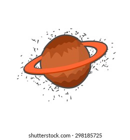 Saturn. Space planet. Rings of Saturn. Vector illustration 