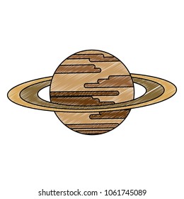 Saturn space planet scribble