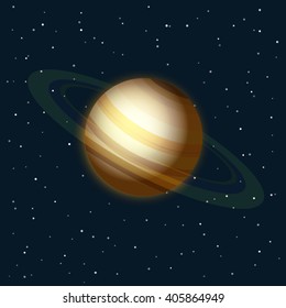 Saturn in a space vector illustration