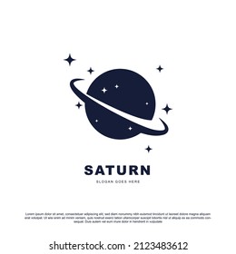 Saturn with star logo design. Saturn logo for your brand or business