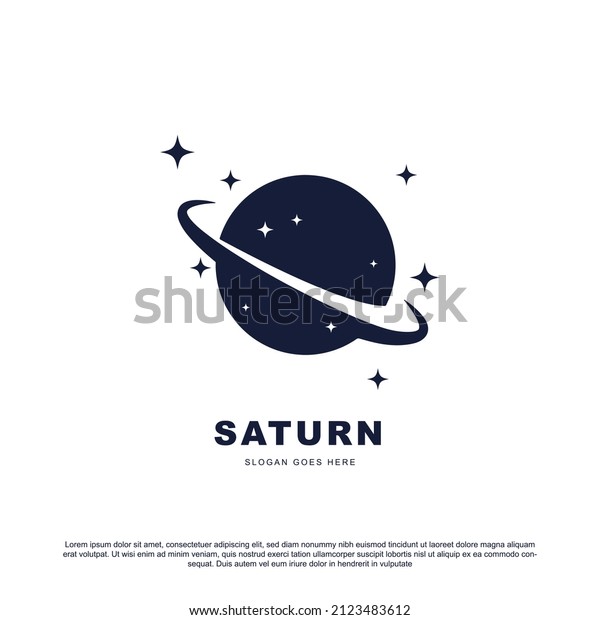 Saturn with star logo design. Saturn logo for\
your brand or business