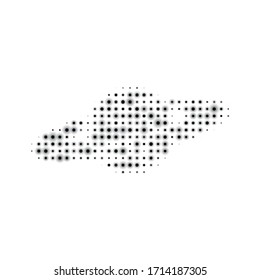The saturn symbol filled with black dots. Vector illustration on white background