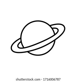 Saturn thin line icon isolated on white background EPS Vector