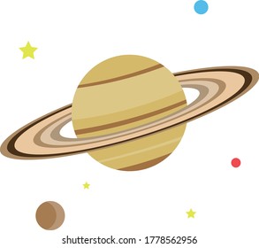 Saturn Uranus Star and Satellite Illustrator