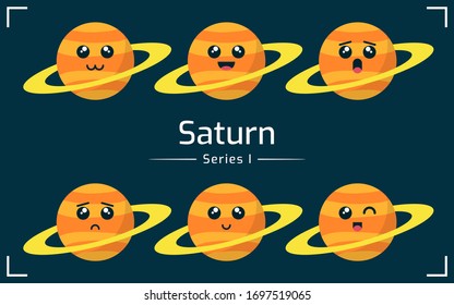 Saturn vector for education about space and galaxy