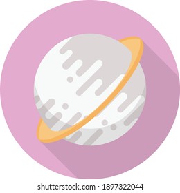 saturn vector flat colour icon