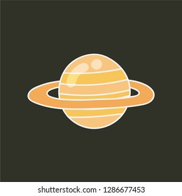 Saturn vector. hand drawn icon. astronomy illustration. editable stroke.