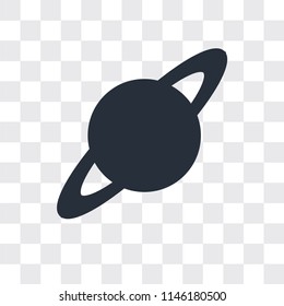 Saturn vector icon isolated on transparent background, Saturn logo concept