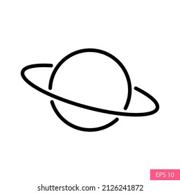 Icono de vector Saturno en diseño de estilo de línea para diseño de sitio web, aplicación, interfaz de usuario, aislado en fondo blanco. Trazo editable. Ilustración vectorial EPS 10.