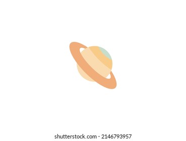 Vector Saturno Emoticon Aislado. Icono de Saturno