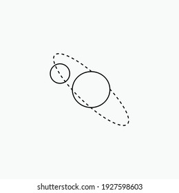 Saturn vector line.Space moon star astronomy eclipse abstract sun dark abstrak, vector, symbol, logo, icon, sign, Illustration Minimalist.
