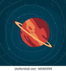 Saturn vector planet cartoon illustration