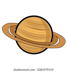 Saturn vector. Planet Saturn, solar system