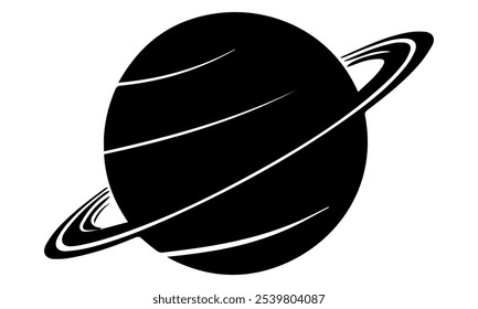 Símbolo do vetor de Saturno. Símbolo de ilustração de planeta e anel
