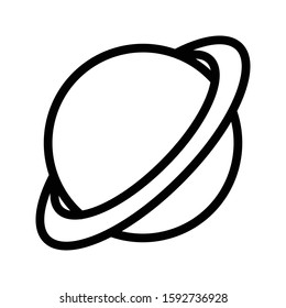 Saturn vector thin line icon 