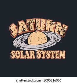 SATURN VINTAGE LOGO. CAN BE USED FOR ICON, LOGO, TEMPLATE, EMBLEM AND MORE