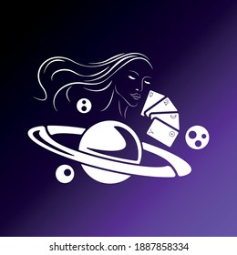 Saturn Woman with a gradient background
