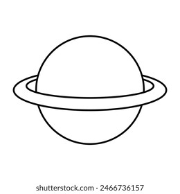 Saturn y2k element line icon. vector illustration.