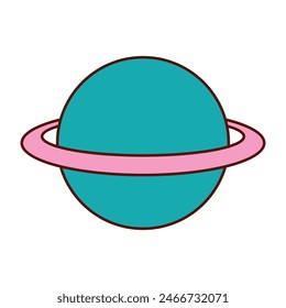 Saturn y2k elements. vector illustration.