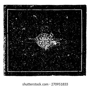 The Saturnian nebula of Aquarius. Image of a world in training, vintage engraved illustration. Earth before man - 1886.