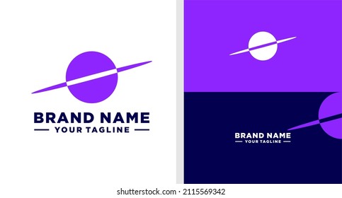 SATURNUS LOGO PLANET NEGATIVE SPACE MODERN EDITABLE