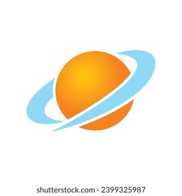 saturnus planet sphere vector logo