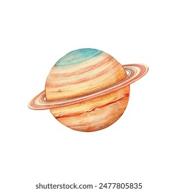 saturnus vector illustration in watercolor style