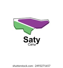 Saty vector world map City illustration. Isolated on white background for business