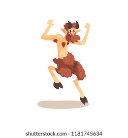 Satyr Faun ancient mythical creature cartoon vector Illustration on a white background