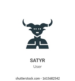 Satyr glyph icon vector on white background. Flat vector satyr icon symbol sign from modern user collection for mobile concept and web apps design.