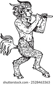 Satyr- hand drawn vector illustration of mythological creature