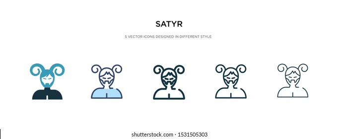 satyr icon in different style vector illustration. two colored and black satyr vector icons designed in filled, outline, line and stroke style can be used for web, mobile, ui