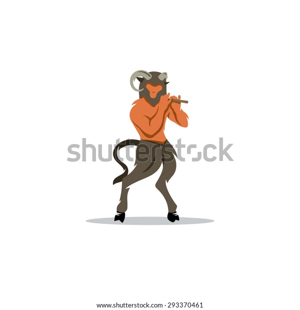 Satyr with pan flute. The\
Mythological Greek being. Vector Illustration.\
Branding Identity\
Corporate logo design template Isolated on a white\
background