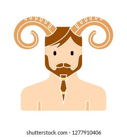 satyr vector icon - satyr vector isolated , greek mythology illustration- Vector roman satyr 