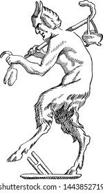 Satyr vintage engraved illustration drawing