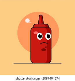 icono del carácter de botella de salsa. se puede usar para propósitos de medios sociales, productos impresos, envases, patrones y otros. ilustración vectorial