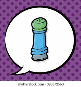 sauce bottle color doodle, speech bubble