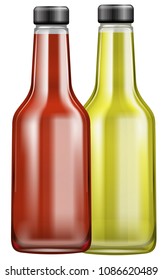 Salsa en la ilustración del contenedor de botellas
