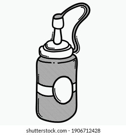 Sauce bottle doodle vector icon. Drawing sketch illustration hand drawn line.
