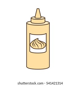 sauce bottle fast food related icon image vector illustration design 