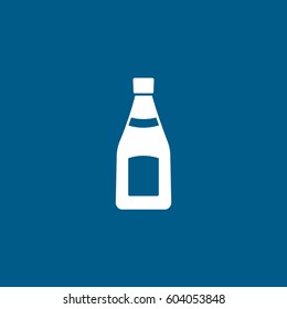 Sauce Bottle Flat Icon On Blue Background