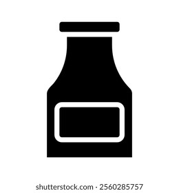 Sauce bottle icon. Concept of food, condiment, and packaging.