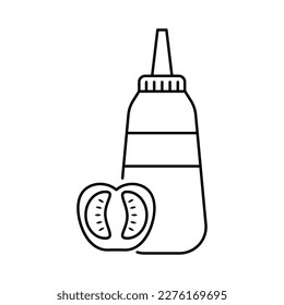 Diseño del icono de la botella de salsa. aislado de fondo blanco. ilustración vectorial