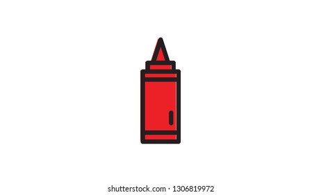 Sauce Bottle icon flat