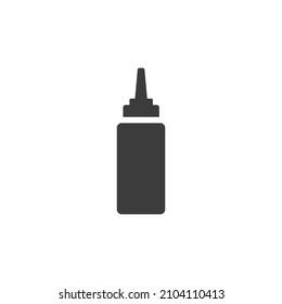 Sauce Bottle Icon Isolated on Black and White Vector Graphic