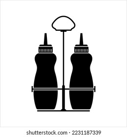 Sauce Bottle Icon, Ketchup Bottle Icon Vector Art Illustration