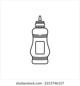 Sauce Bottle Icon, Ketchup Bottle Icon Vector Art Illustration